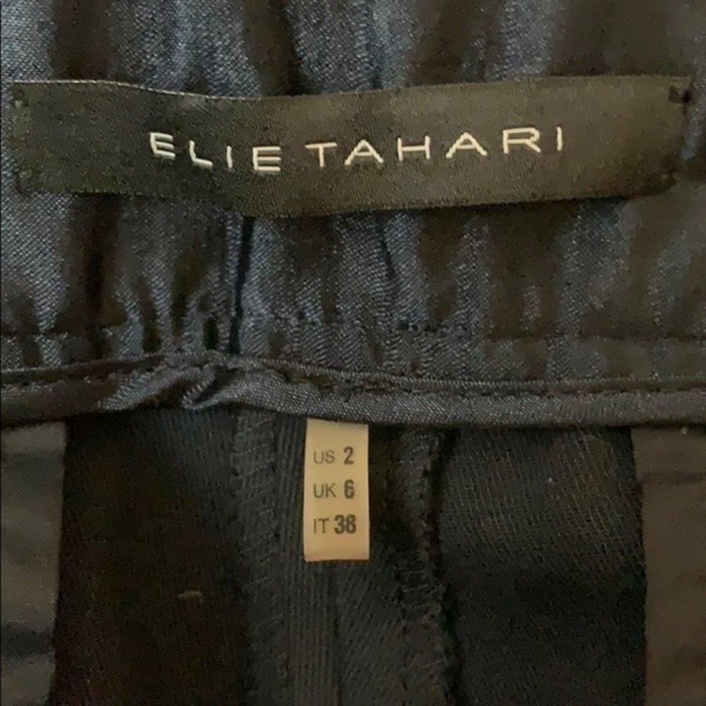 Elie Tahari | Black Mid Rise Boot Cut Pants - Picture 5 of 7